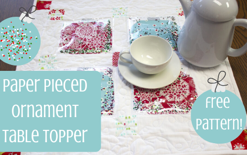 paper pieced ornament table topper