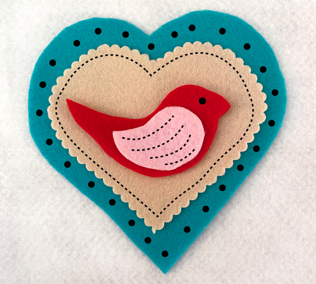 trio of heart ornaments dotted heart