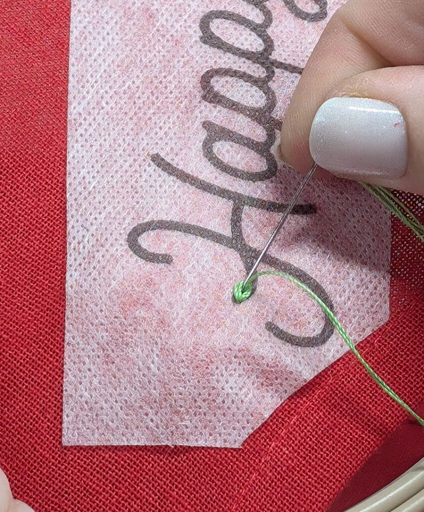 creating next chain of hand embroidery sttiching